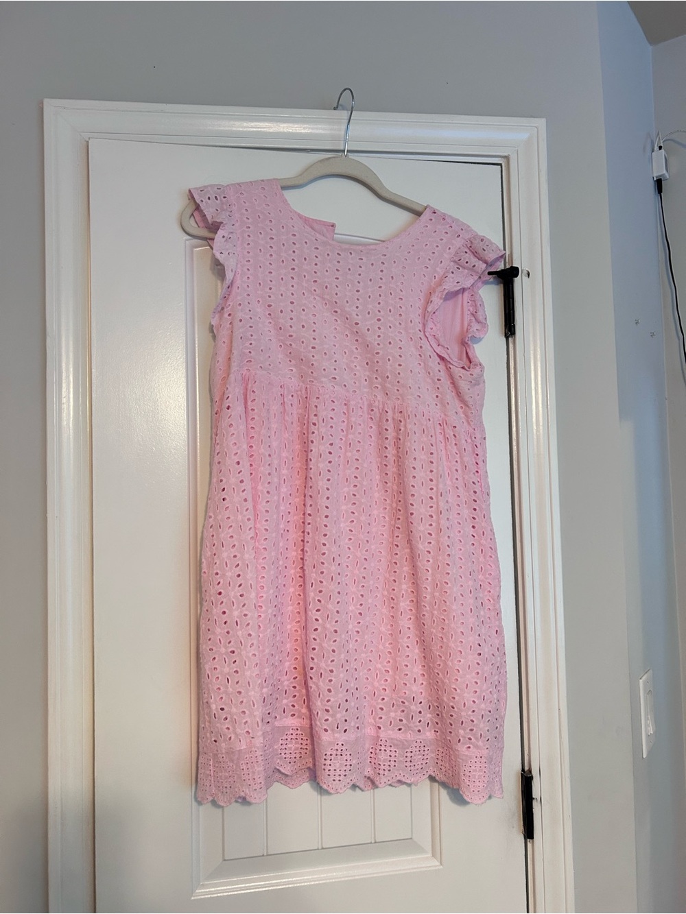 Pink Lily Pink Eyelet Mini Dress